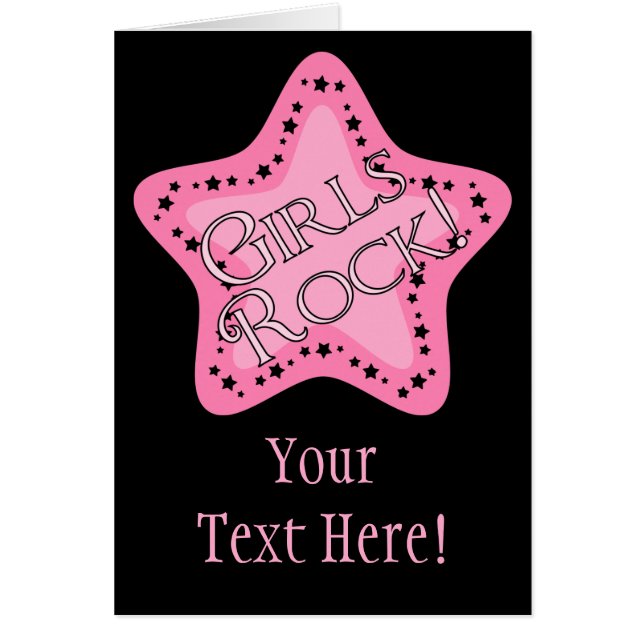 Stjärna för flickastenrosor hälsningskort (Framsidan)