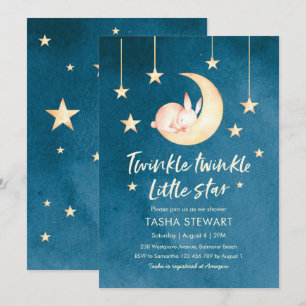 Stjärna för glimt för baby showerinbjudan lite inbjudningar