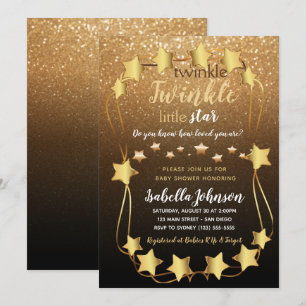 Stjärna för glimtglimt lite - baby shower inbjudningar