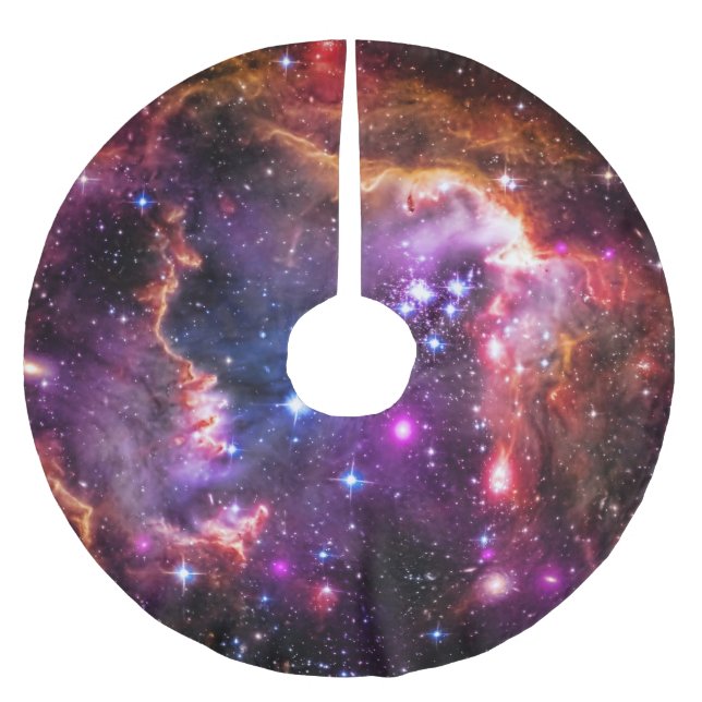 Stjärna-fylld liten Magellanic molnWingtip Julgransmatta Borstad Polyester (Framsidan)