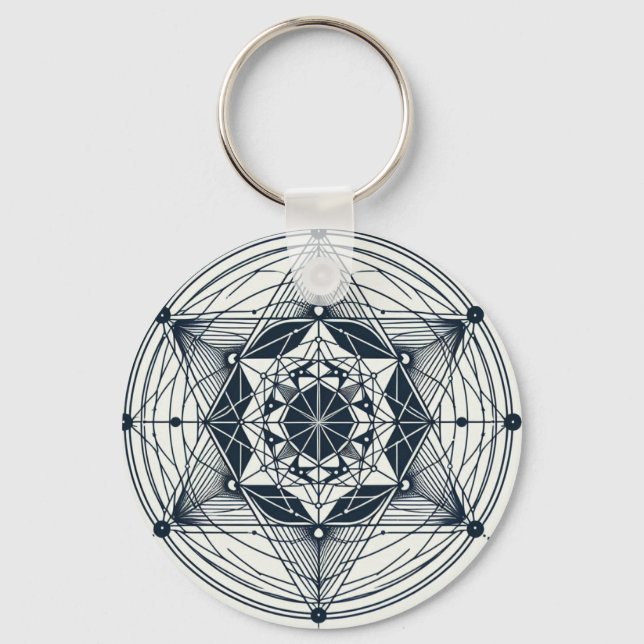 Stjärna geometri: Midnight Symmetry Nyckelring (Framsida)