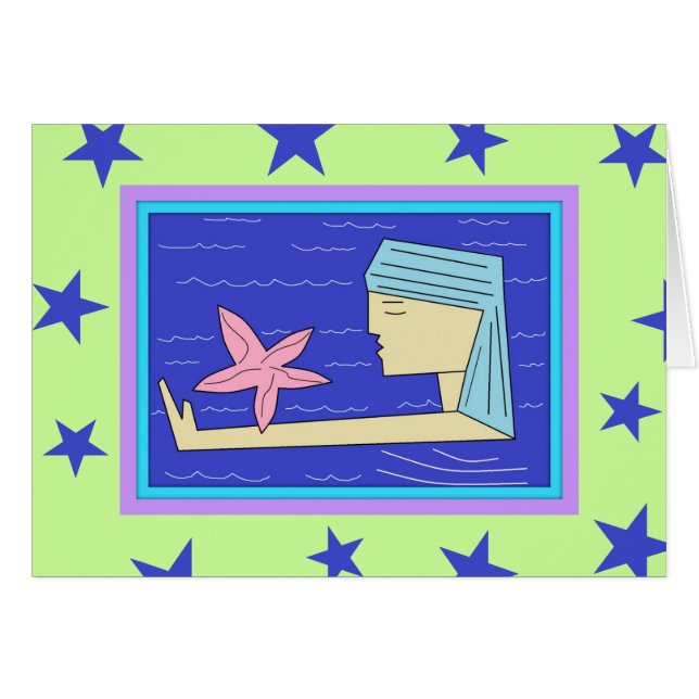 stjärna hälsningskort (Framsidan Horizontal)