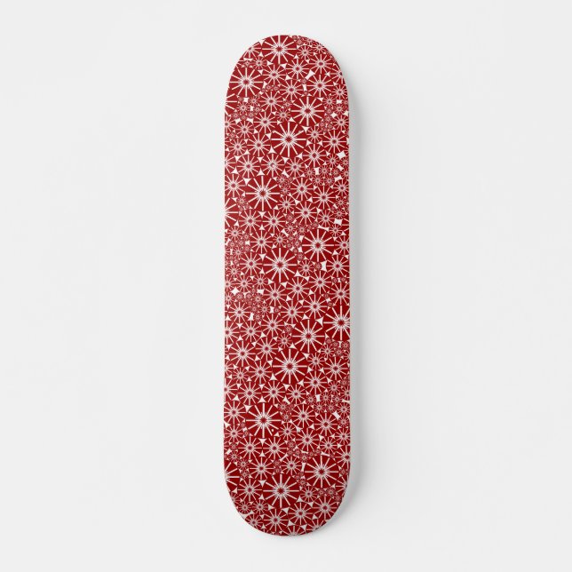 Stjärna-hjulets Abstrakt - Ruby Red on White Mini Skateboard Bräda 18,5 Cm (Framsida)