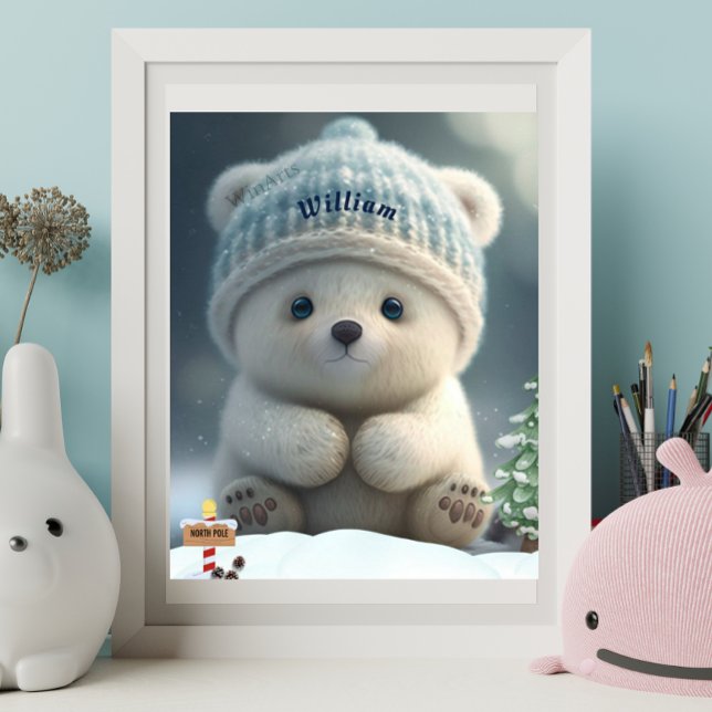 Stjärna i Snö Blue Hat Personlig Art. Polar Poster (Skapare uppladdad)