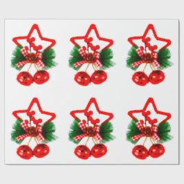 Stjärna, julgran och klockor prydnadspapper presentpapper