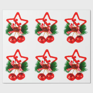 Stjärna, julgran och klockor prydnadspapper presentpapper