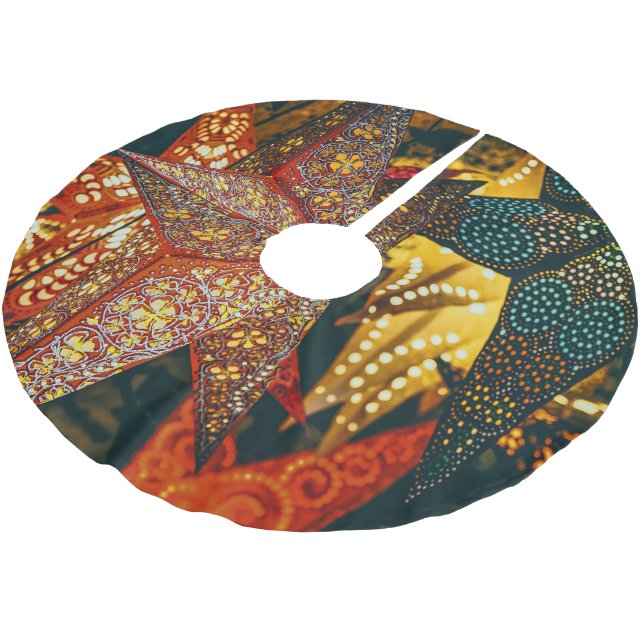 Stjärna Julgransmatta Borstad Polyester (Vinklad)