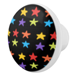 Stjärna - lätt keramiskt nav (Multi & Black) Knopp