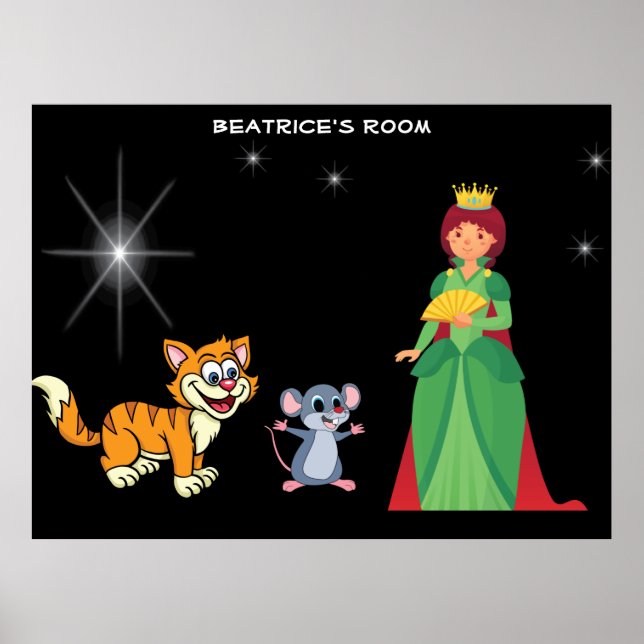 Stjärna Ljusstjärna Bright drottningmus Kat Monogr Poster (Framsidan)