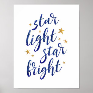 Stjärna, ljusstjärnig marin, blå typografi poster