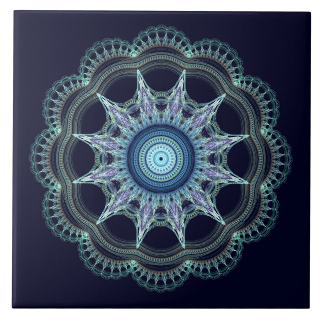 Stjärna mandala kakelplatta (Framsidan)