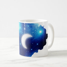 Stjärna måne nattliga himmel-kalkhaltig galaxi kaffemugg