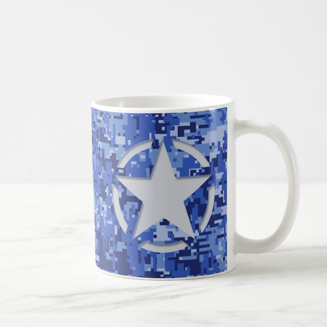 Stjärna Märkrn Decal Navy Blue Camo Kaffemugg (Höger)
