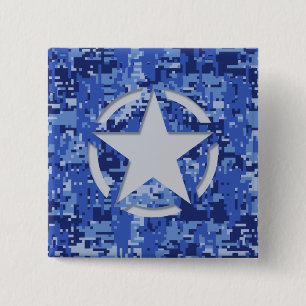 Stjärna Märkrn Decal Navy Blue Camo Knapp