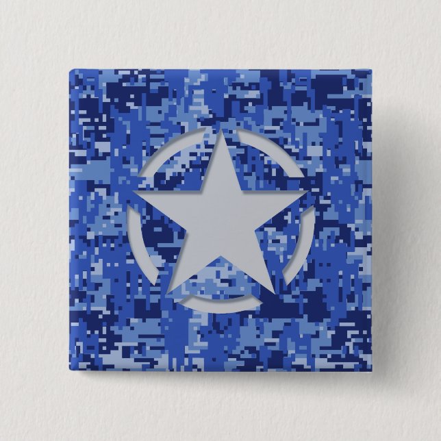 Stjärna Märkrn Decal Navy Blue Camo Knapp (Framsida)