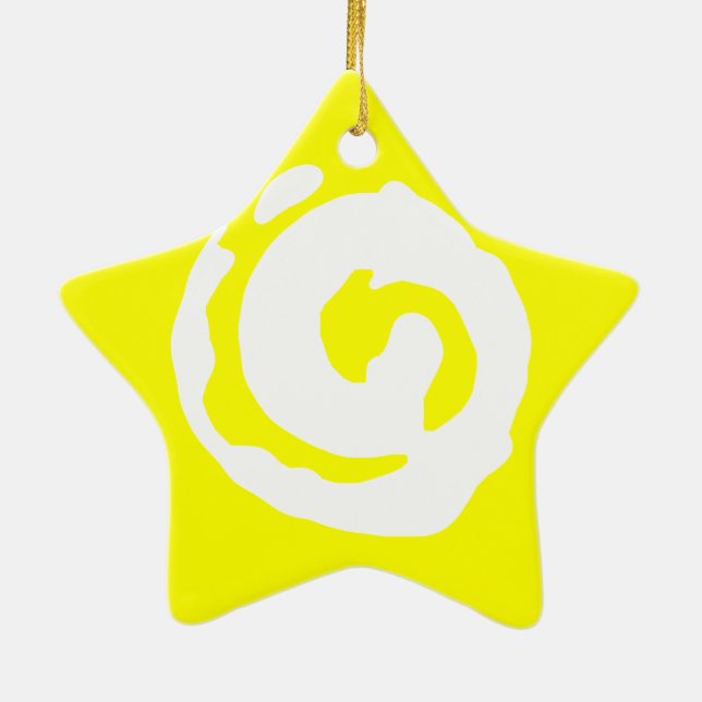 Stjärna med Koru-symbol Julgransprydnad Keramik (Baksidan)
