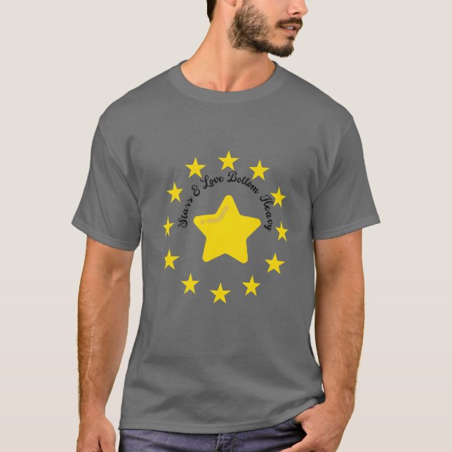 Stjärna och kärlek knapp flicka t shirt (Framsida)