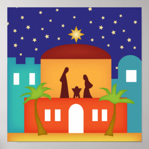 Stjärna över Bethlehem julNativity Poster