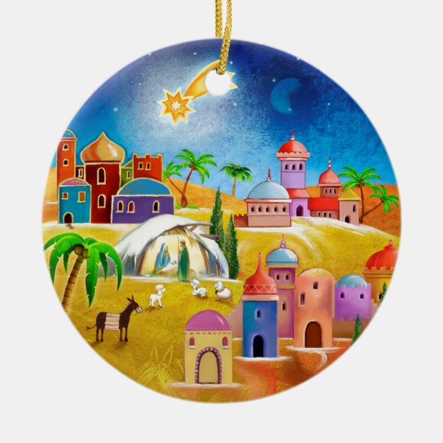 Stjärna över Bethlehem x-mas prydnad Julgransprydnad Keramik (Framsidan)