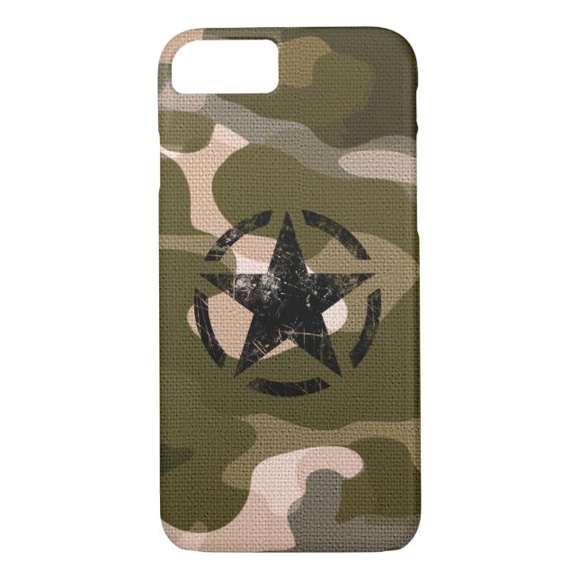 Stjärna på Burlap stil iphone case Case-Mate iPhone Skal (Baksida)