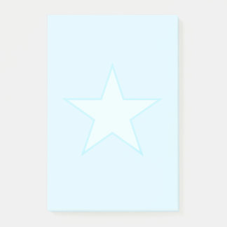 Stjärna på ljusblå blå post-it block