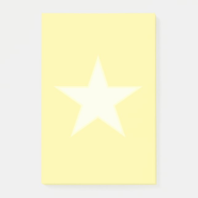 Stjärna på ljust gult post-it block (Framsida)