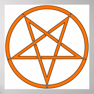 Stjärna Pentagram 5 5 Tecknad för utpekad symbol K Poster