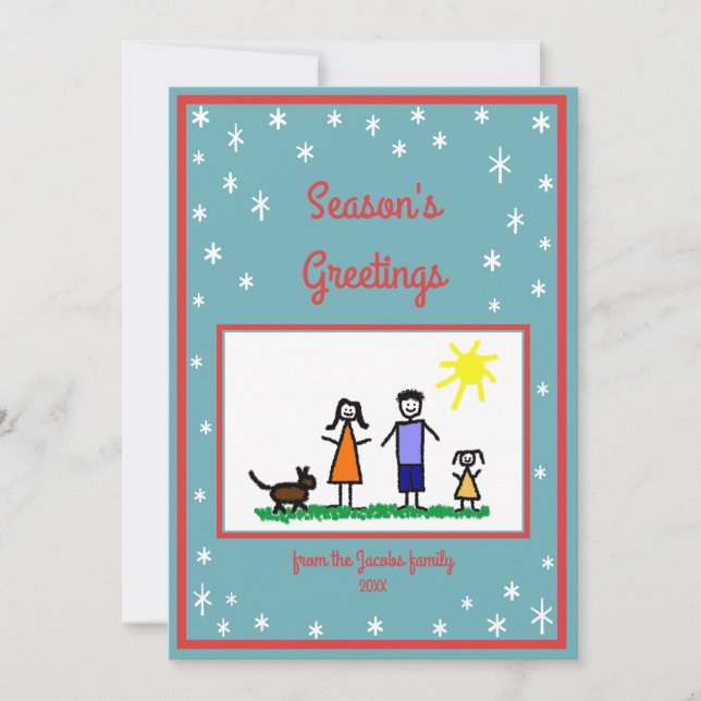 Stjärna Personlig - platta Julhälsningar kort (Framsida)