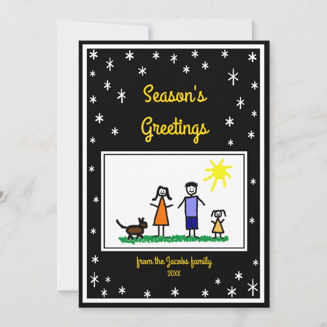 Stjärna Personlig - platta Julhälsningar kort (Framsida)