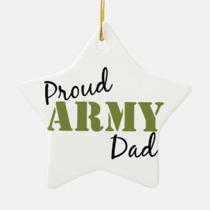 Stjärna "Proud Army Pappa" Julgransprydnad Keramik