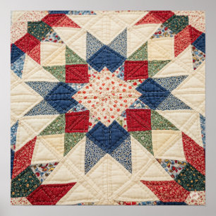 Stjärna - Quilt-grafik Poster