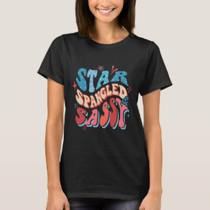 Stjärna spaltad och Sy Independence day Groovy 4th T Shirt