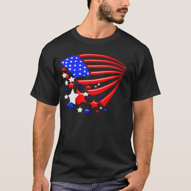 Stjärna Spangled t-skjorta för banerAmerika flagga Tee (Framsida)