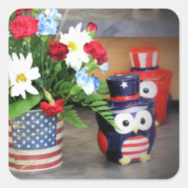 Stjärna spann fyrkantigt klistermärke