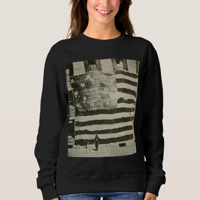 Stjärna-spridd banderoll: amerikansk Flagga på Vis T Shirt (Framsida)