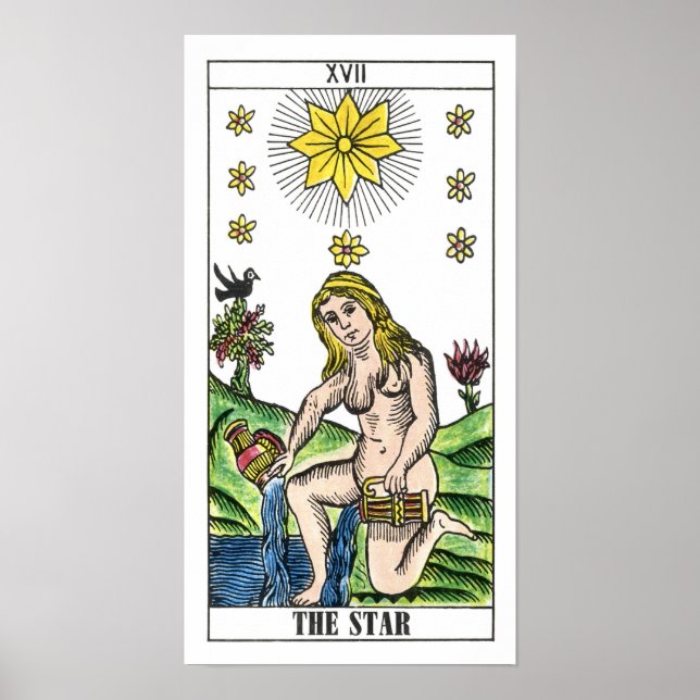 Stjärna-Tarot-kortet Poster (Framsidan)