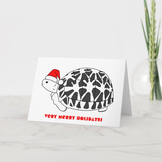Stjärna Tortoise-julkort (hatt) Helgkort (Framsida)