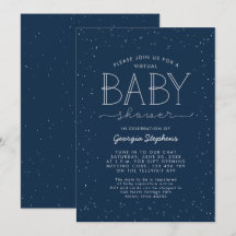 Stjärna virtuell baby shower inbjudan