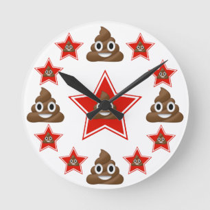 StjärnaEmoji bajs Rund Klocka