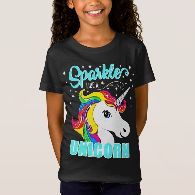 Stjärnagnistranågot liknande en Unicornregnbåge T Shirt (Framsida)