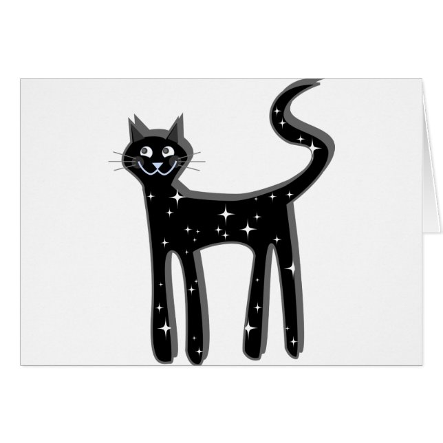 Stjärnakatt Hälsningskort (Framsidan Horizontal)