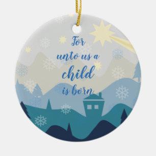 Stjärnan av Bethlehem //för unto oss ett barn ä Julgransprydnad Keramik