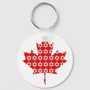 Stjärnan av David Maple Löv Canadian Flagga Ts, Nyckelring