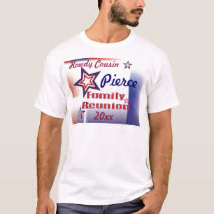 Stjärnan för vit och för blått för familjmöt t shirt