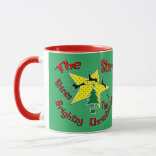 Stjärnan lyser mycket i julklapp mugg