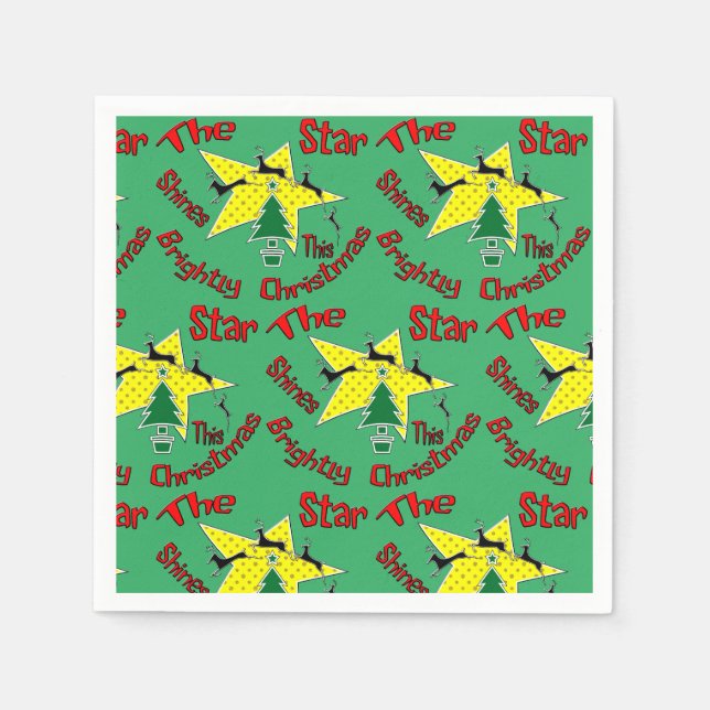 Stjärnan lyser mycket i julklapp pappersservett (Framsidan)