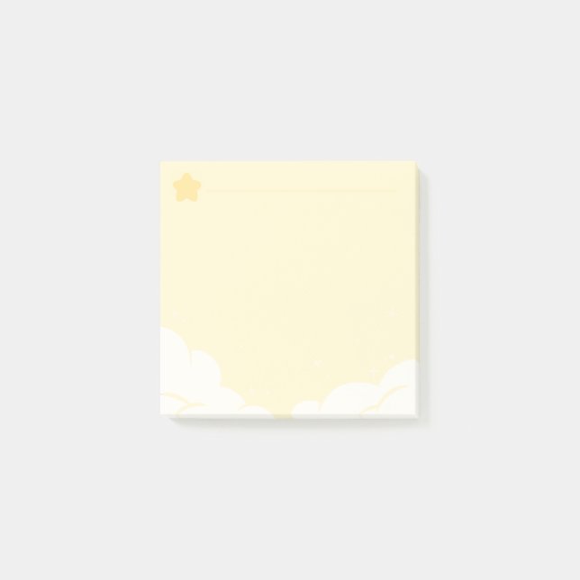stjärnan noterar vaddera-Gult Post-it Block (Framsida)