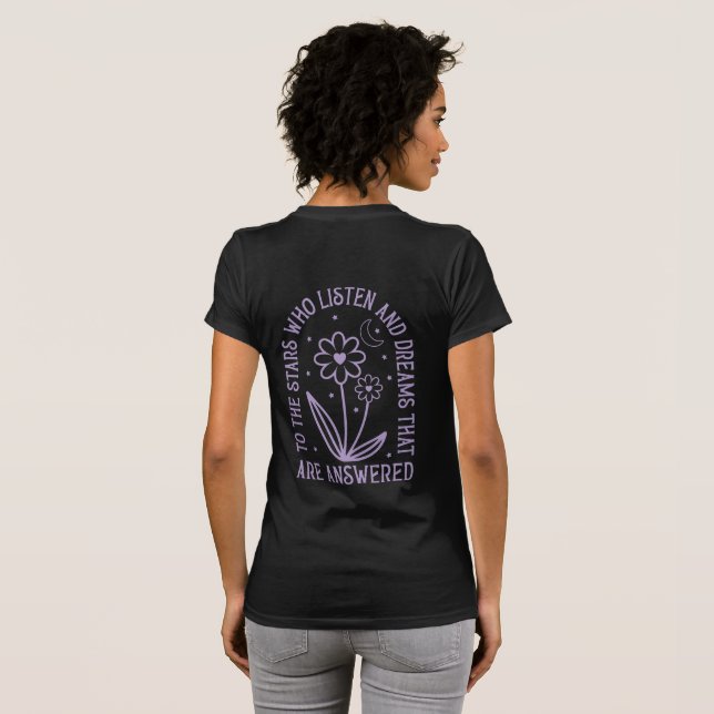 Stjärnan som lyssnar och drömmarna svarade t shirt (Hel baksida)