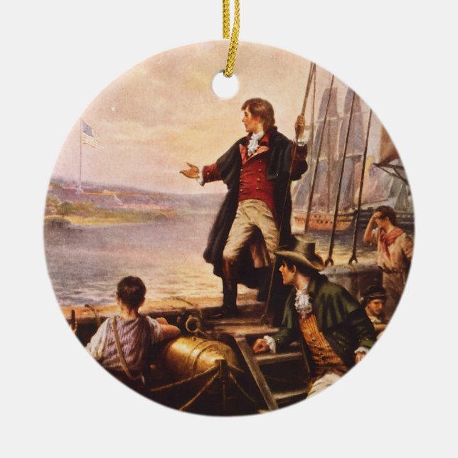 Stjärnan Spangled banret av Percy Moran Julgransprydnad Keramik (Framsidan)