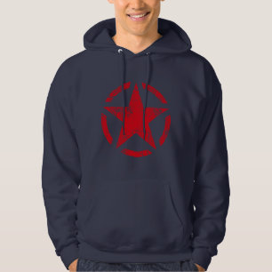 Stjärnan stencilerar vintageGrungestil Sweatshirt Med Luva